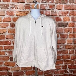 Nike zip up off white color with open flaps on side size large